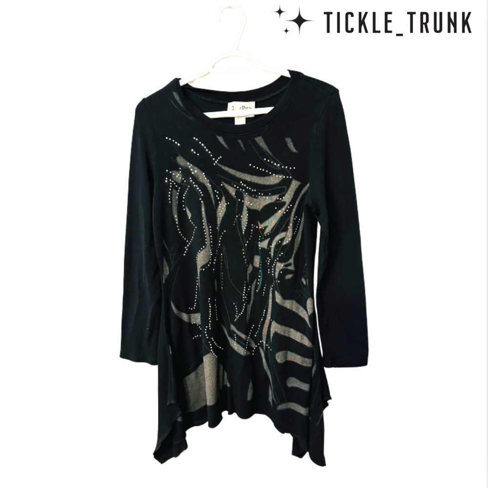 Joseph Ribkoff Black Tunic with Silver Accents